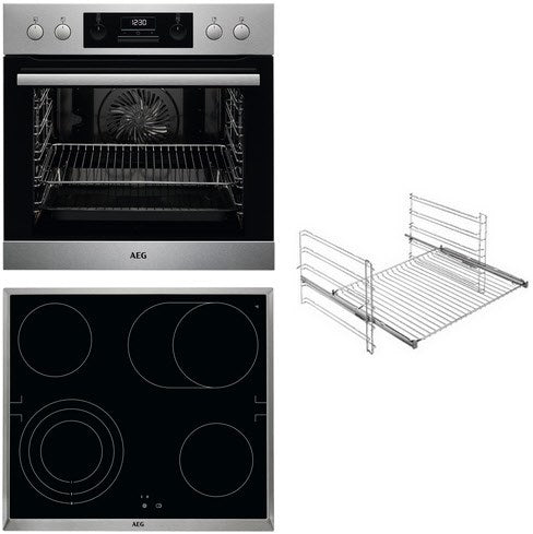 AEG FHHS23M02 Herdset bestehend aus EEB331010M+HE604070XB+TR1LFV edelstahl/cleansteel + edelstahl / A