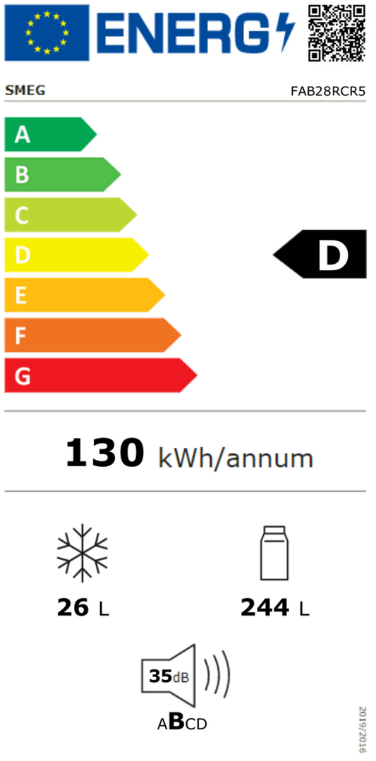 Smeg FAB28RCR5 Standkühlschrank creme / D