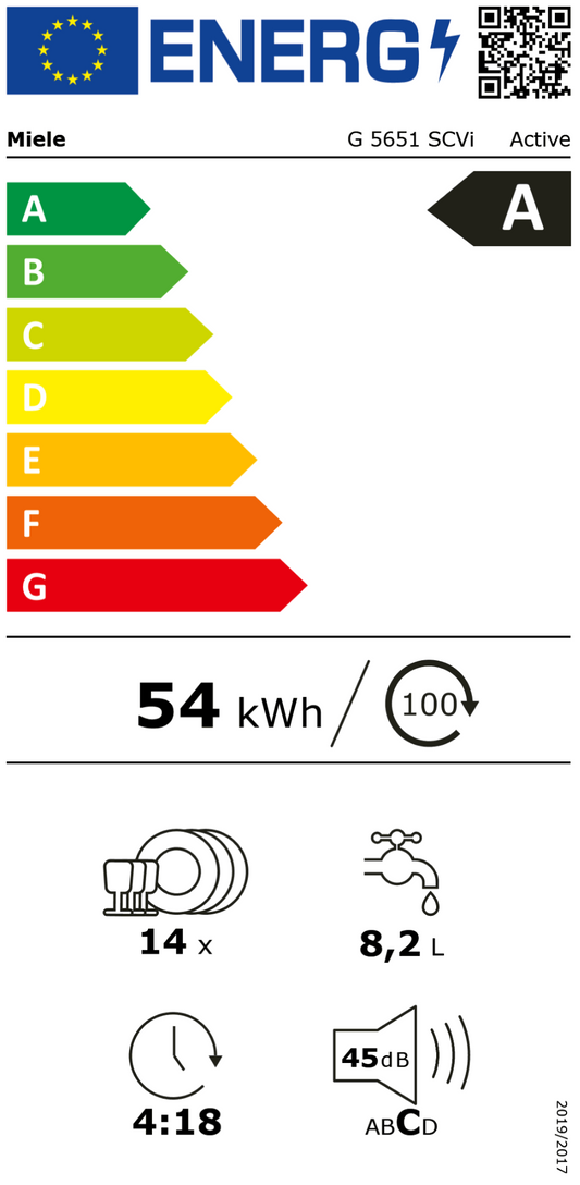 Miele G 5651 SCVI Active Vollintegrierbarer 60 cm Geschirrspüler edelstahl / A