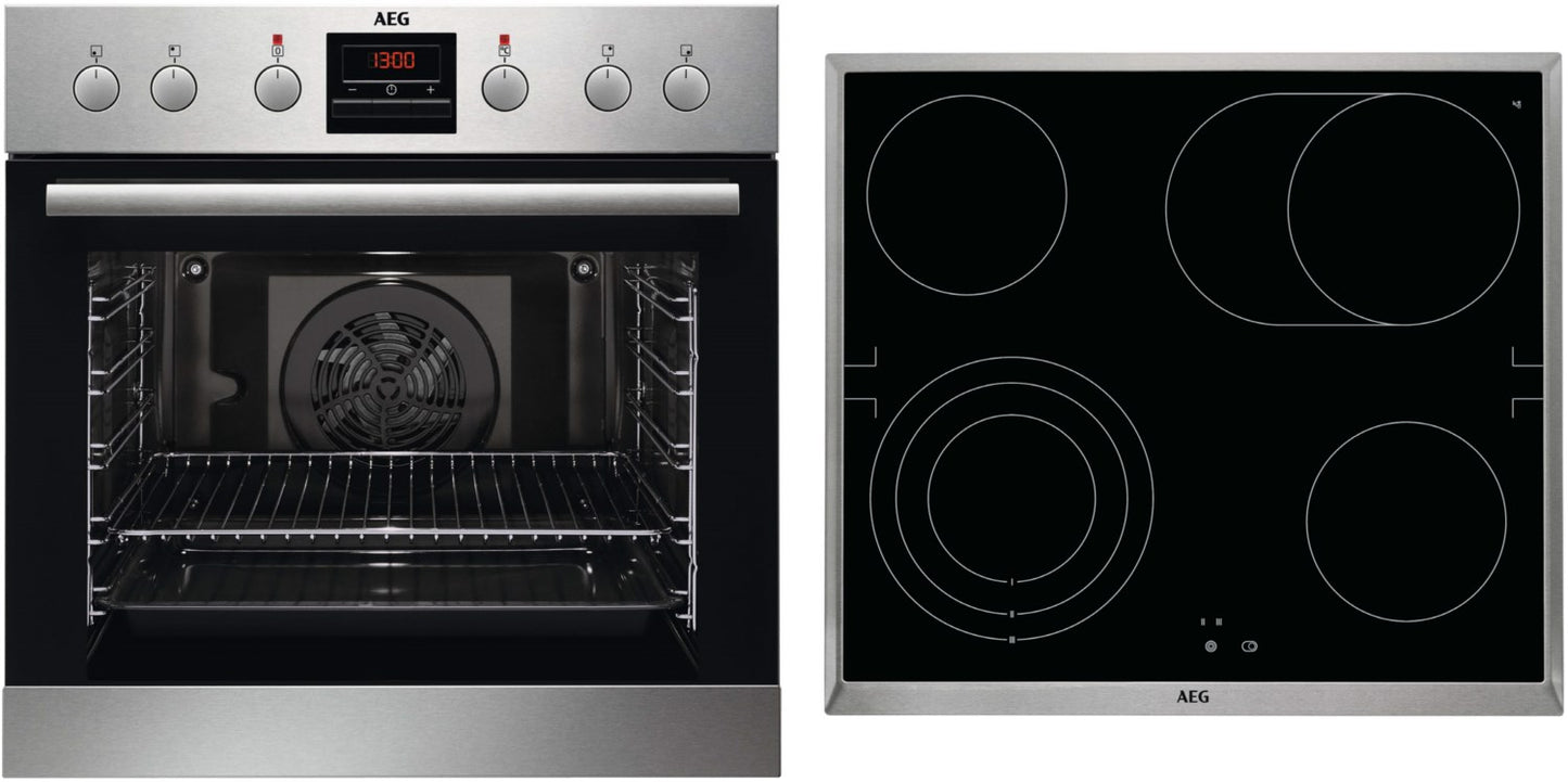 AEG FHHS23M01 Herdset bestehend aus EES33101ZM + HE604070XB edelstahl/cleansteel + edelstahl / A