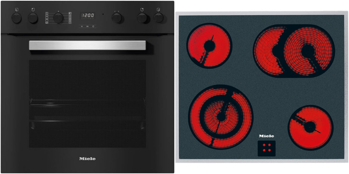 Miele TwinSet Comfort Herdset bestehend aus H 2459 E + KM 6003 LPT obsidianschwarz + edelstahl / A+