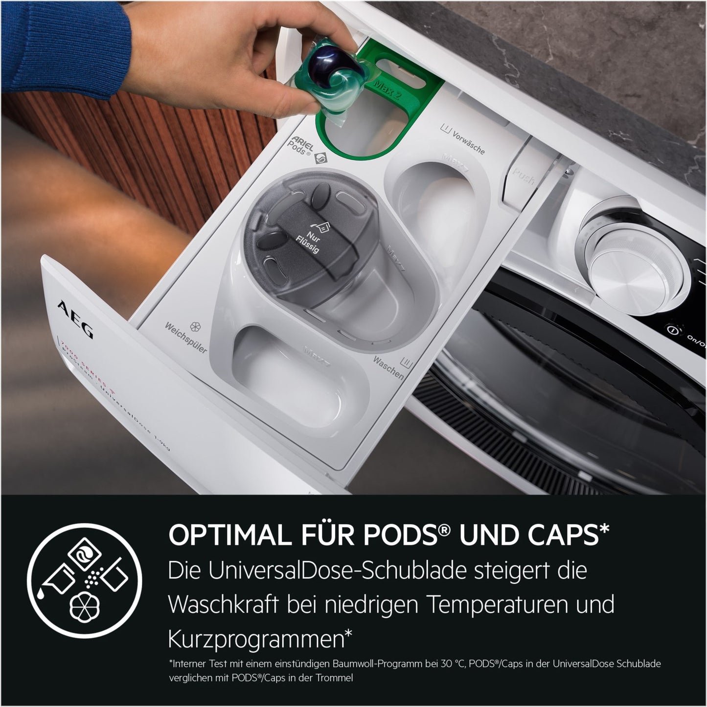 AEG Lavamat LR8E75697 Stand-Waschmaschine-Frontlader weiß / A