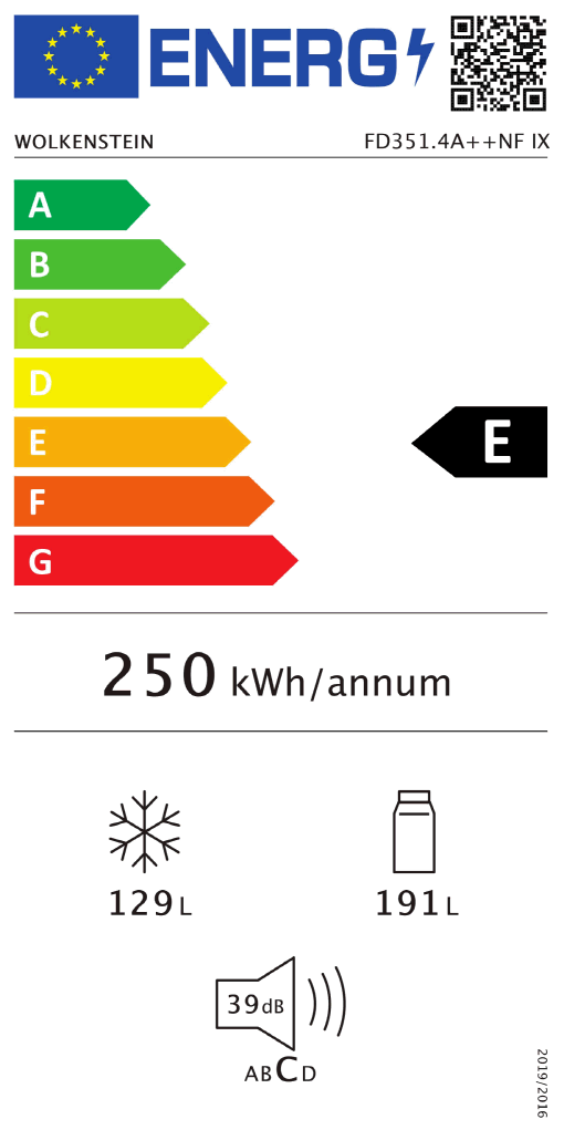 Wolkenstein FD351.4A++NF IX French Door Kühl-/Gefrierkombination edelstahl