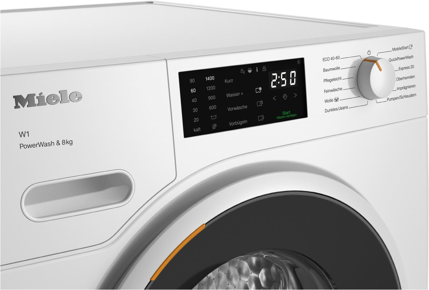 Miele WWB360 WPS PWash & 8kg Stand-Waschmaschine-Frontlader lotosweiß / A