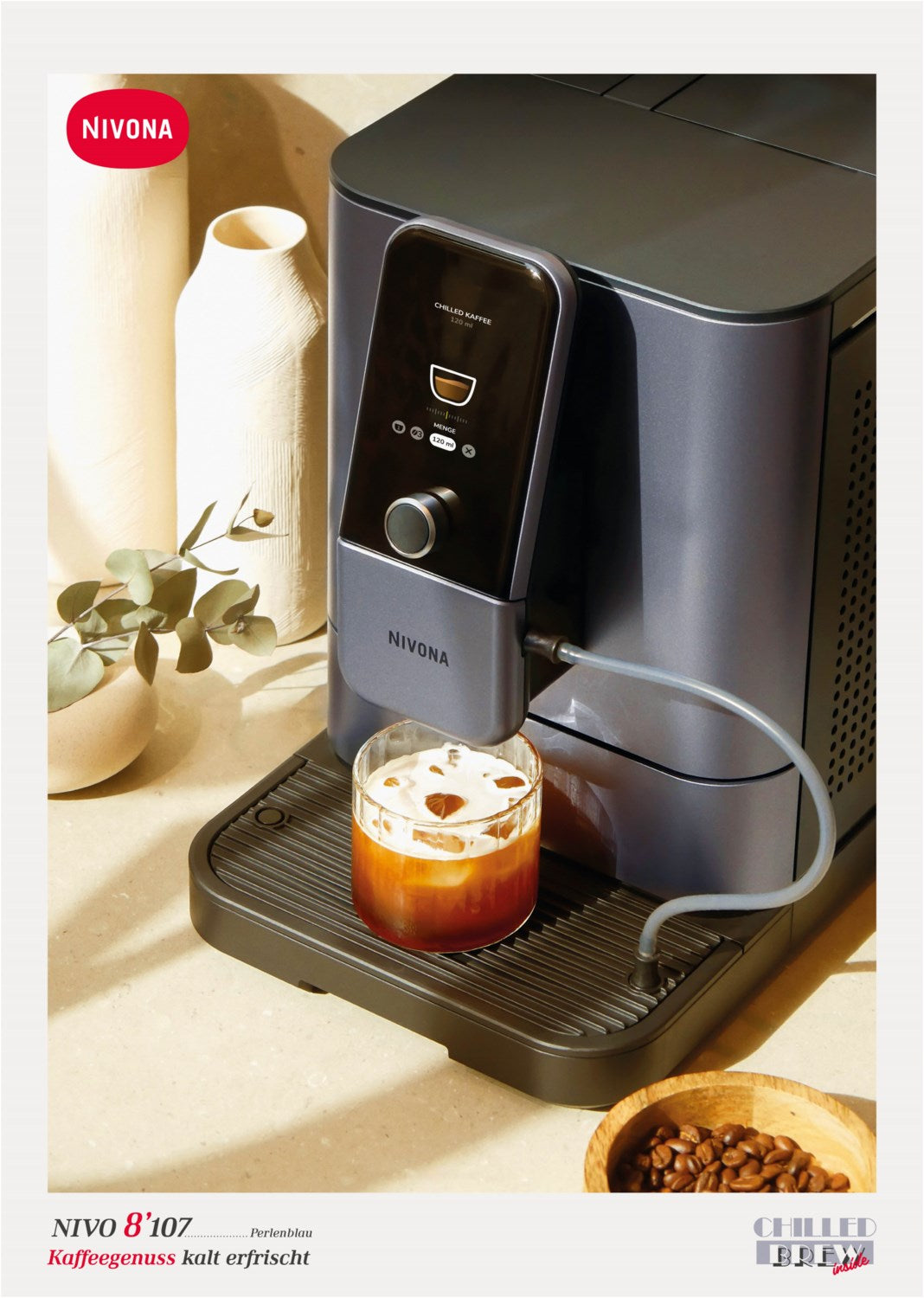 Nivona CafeRomatica NIVO 8107 Kaffee-Vollautomat perlenblau