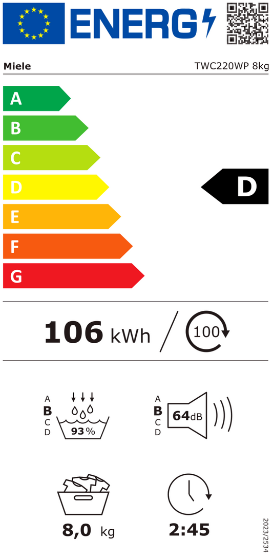 Miele TWC 220 WP Wärmepumpentrockner 8 kg lotosweiß / A++