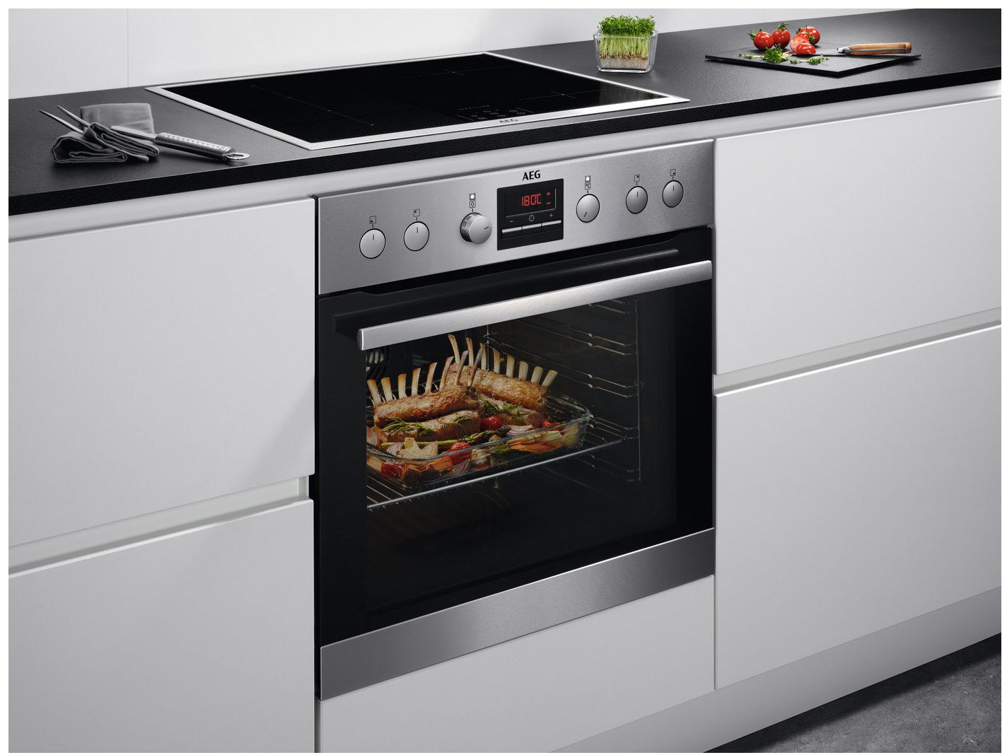 AEG FHHS23M01 Herdset bestehend aus EES33101ZM + HE604070XB edelstahl/cleansteel + edelstahl / A