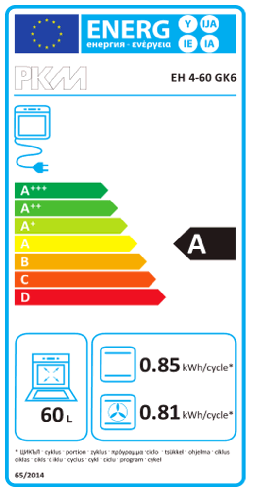 PKM EH 4-60 GK 6 Elektroherd mit Glaskeramikfeld weiß