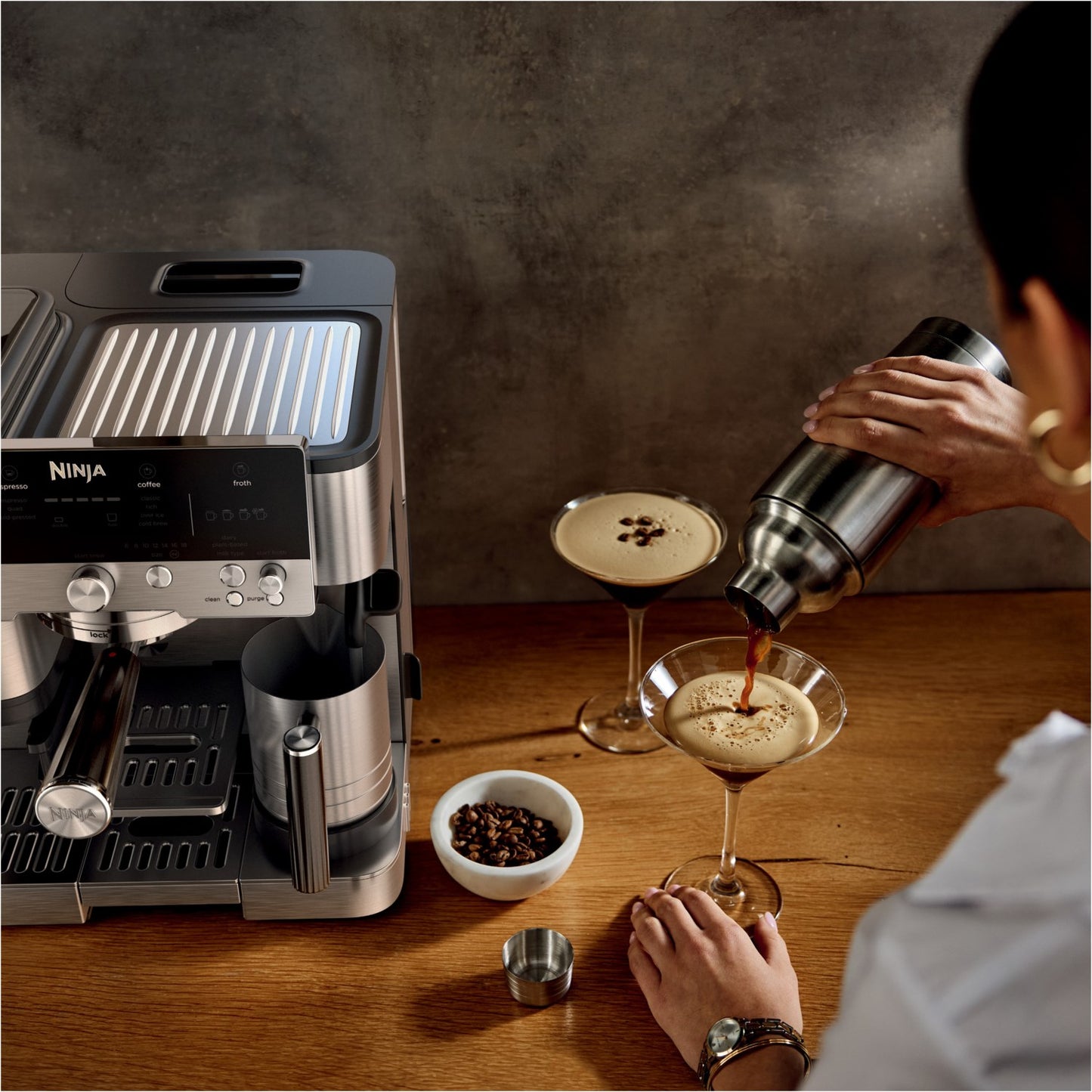 NINJA ES601EU Siebträgermaschine schwarz/edelstahl