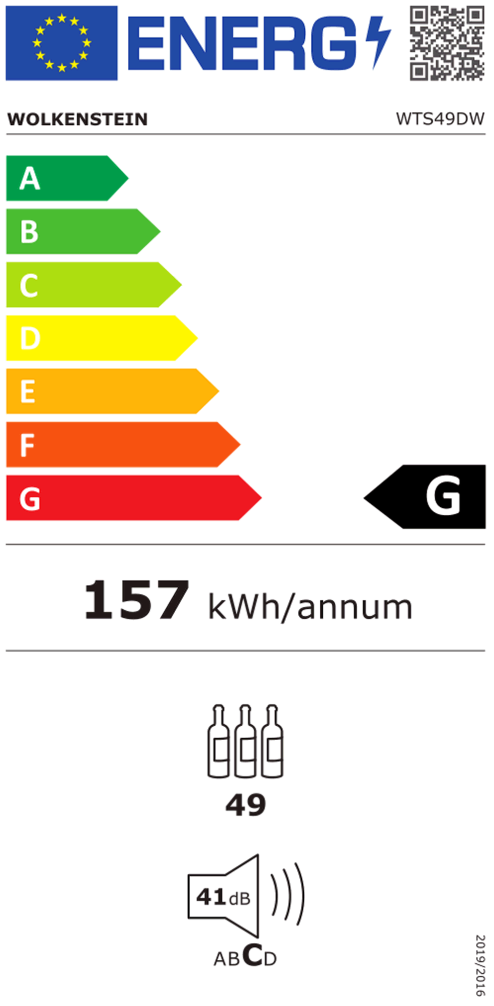 Wolkenstein WTS49DW Weintemperierschrank schwarz
