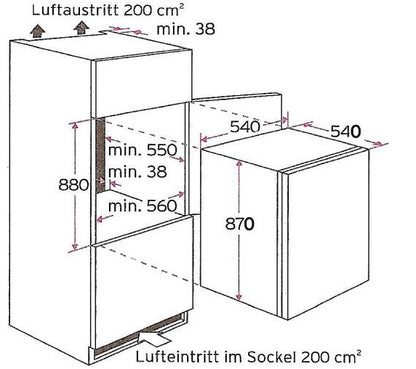 PKM KS 120.4 A++ EB Einbau-Kühlschrank mit Gefrierfach weiß
