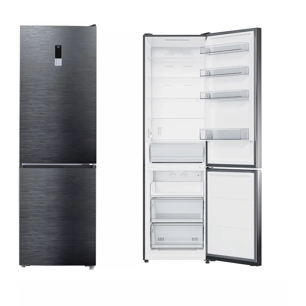 Wolkenstein WKG456ENFDDIX Kühl-/Gefrierkombination dark inox