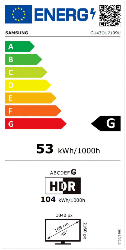 Samsung GU43DU7199UXZG Schwarz Smart TV LED 43 Zoll