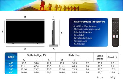 PHILIPS 55PUS8009 Smart-TV Ultra-HD 55,0 Zoll LED-TV