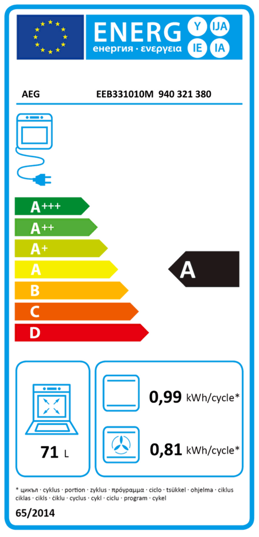 AEG FHHS23M02 Herdset bestehend aus EEB331010M+HE604070XB+TR1LFV edelstahl/cleansteel + edelstahl / A