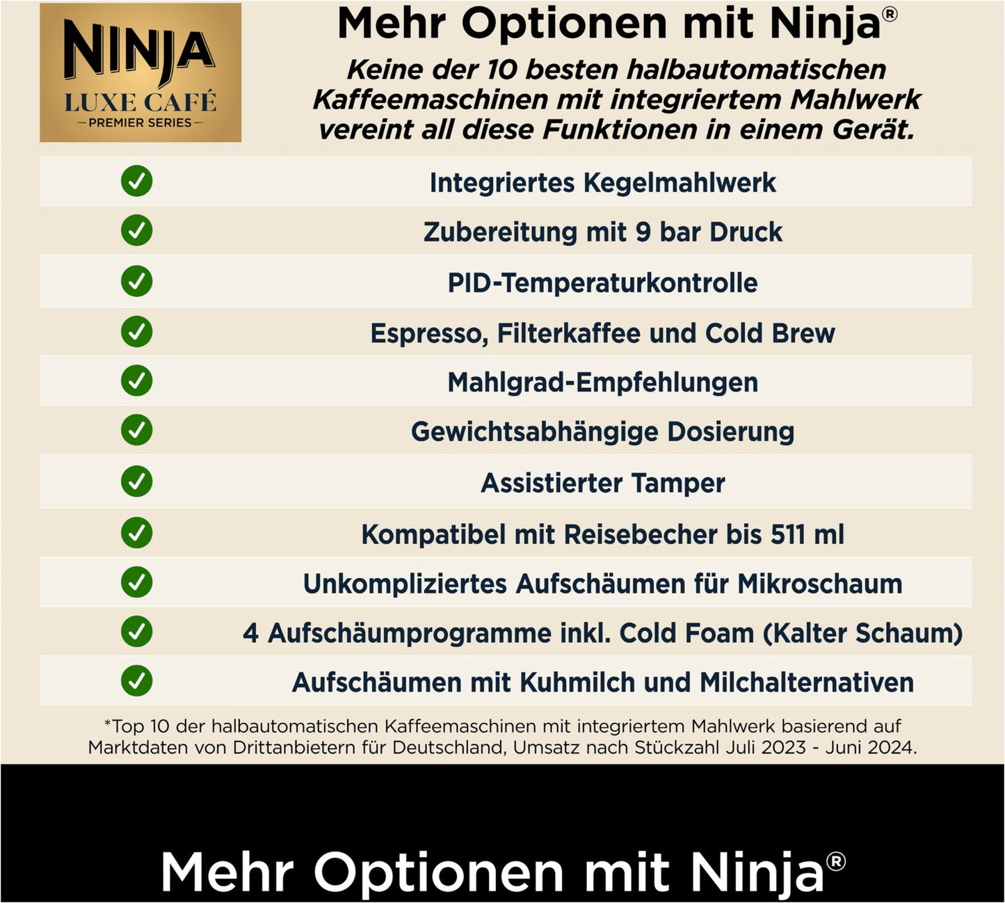 NINJA ES601EU Siebträgermaschine schwarz/edelstahl