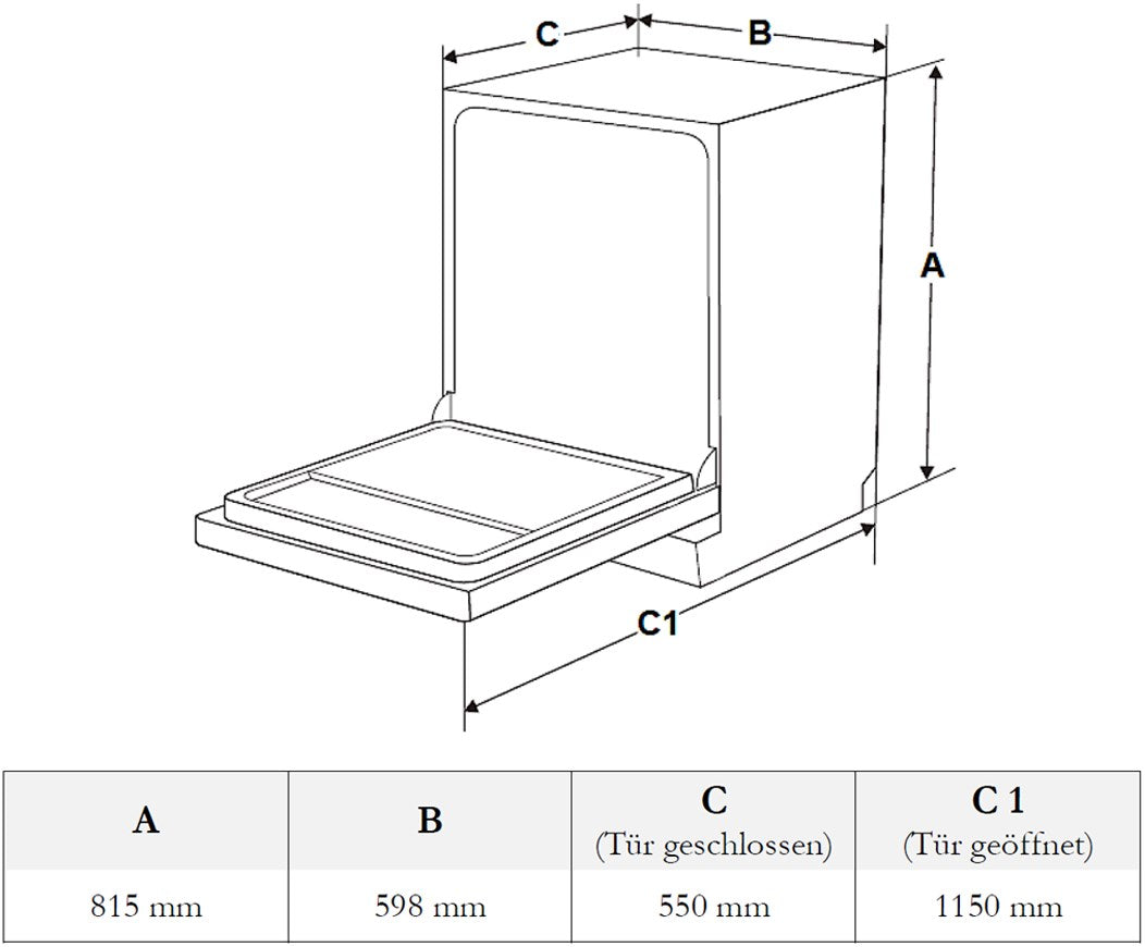 Wolkenstein WGSP15-8FI Vollintegrierbarer 60 cm Geschirrspüler