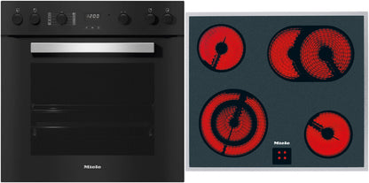 Miele TwinSet Comfort Herdset bestehend aus H 2459 E + KM 6003 LPT obsidianschwarz + edelstahl / A+