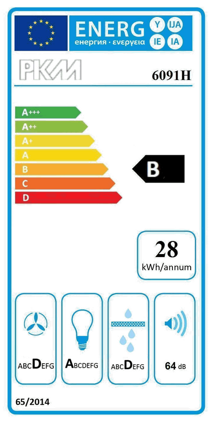 PKM 6091 H Wand-Dunstabzugshaube edelstahl
