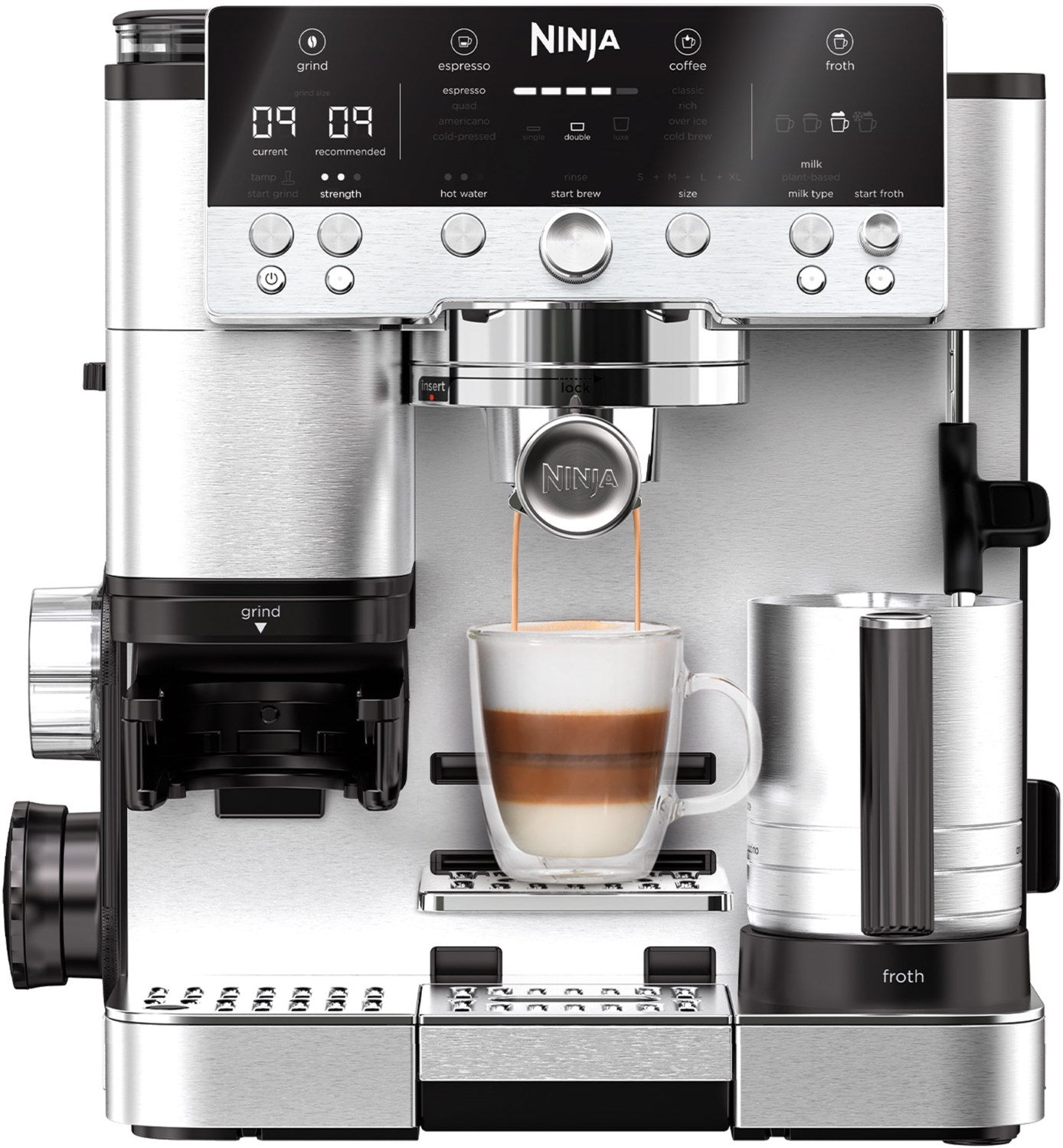 NINJA ES601EU Siebträgermaschine schwarz/edelstahl