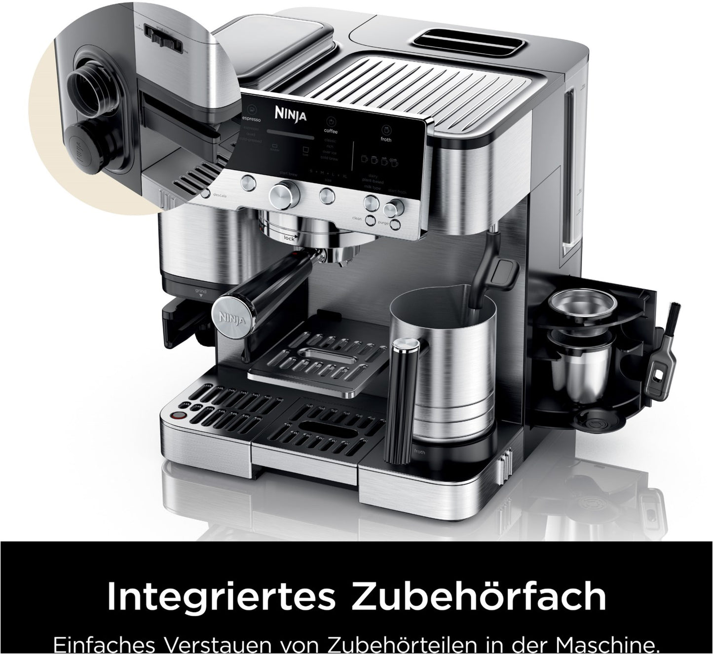 NINJA ES601EU Siebträgermaschine schwarz/edelstahl