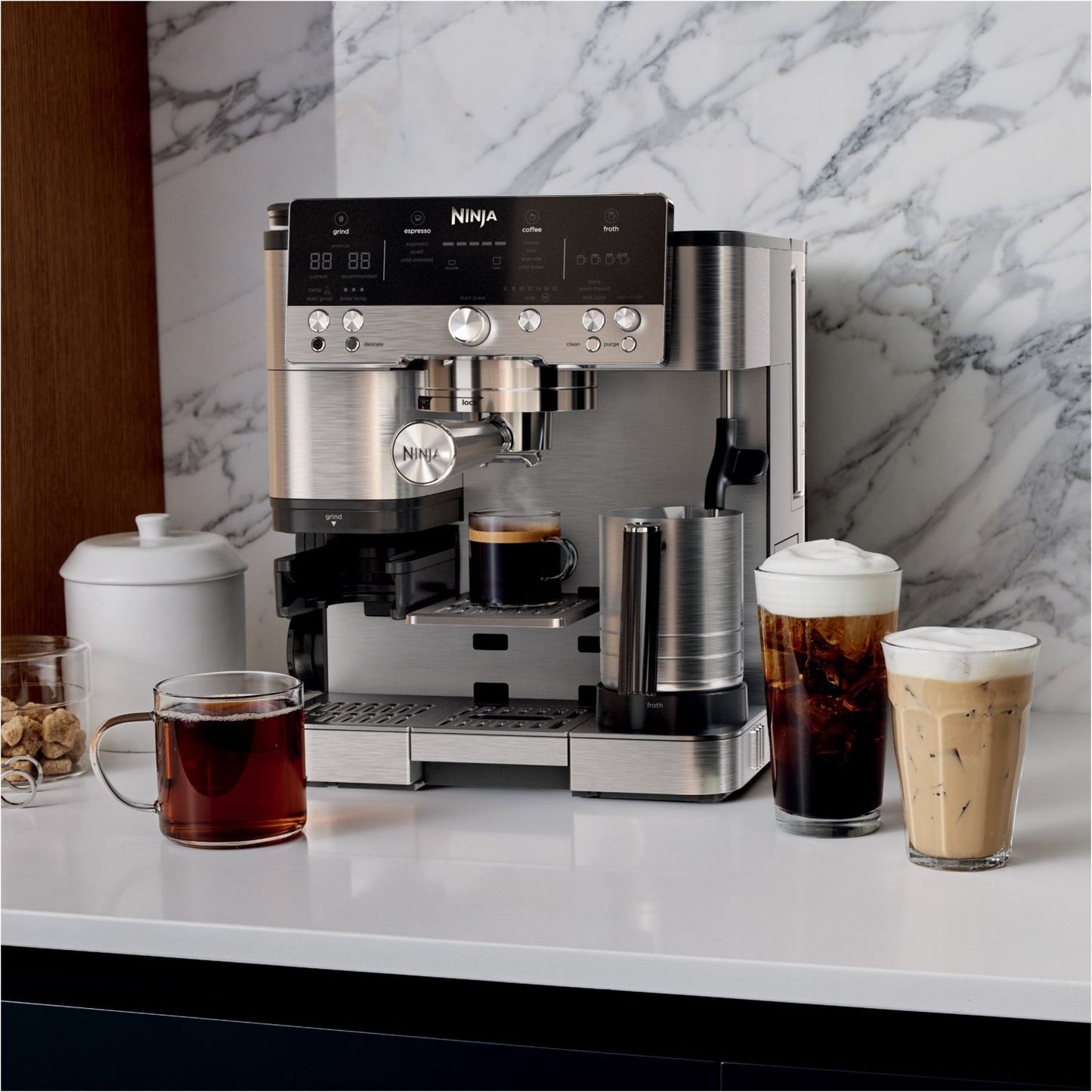 NINJA ES601EU Siebträgermaschine schwarz/edelstahl