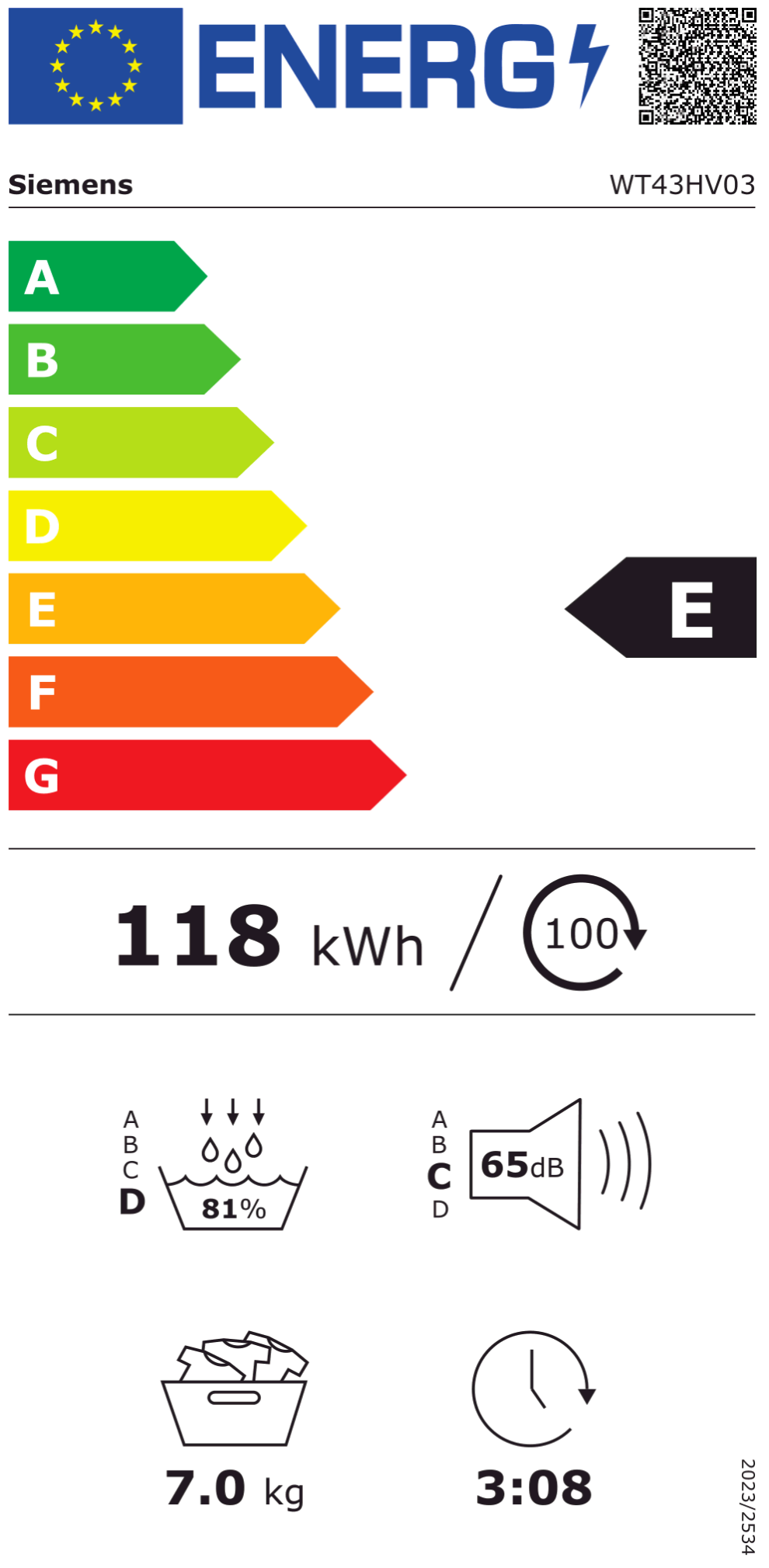 SIEMENS WT43HV03 Wäschetrockner