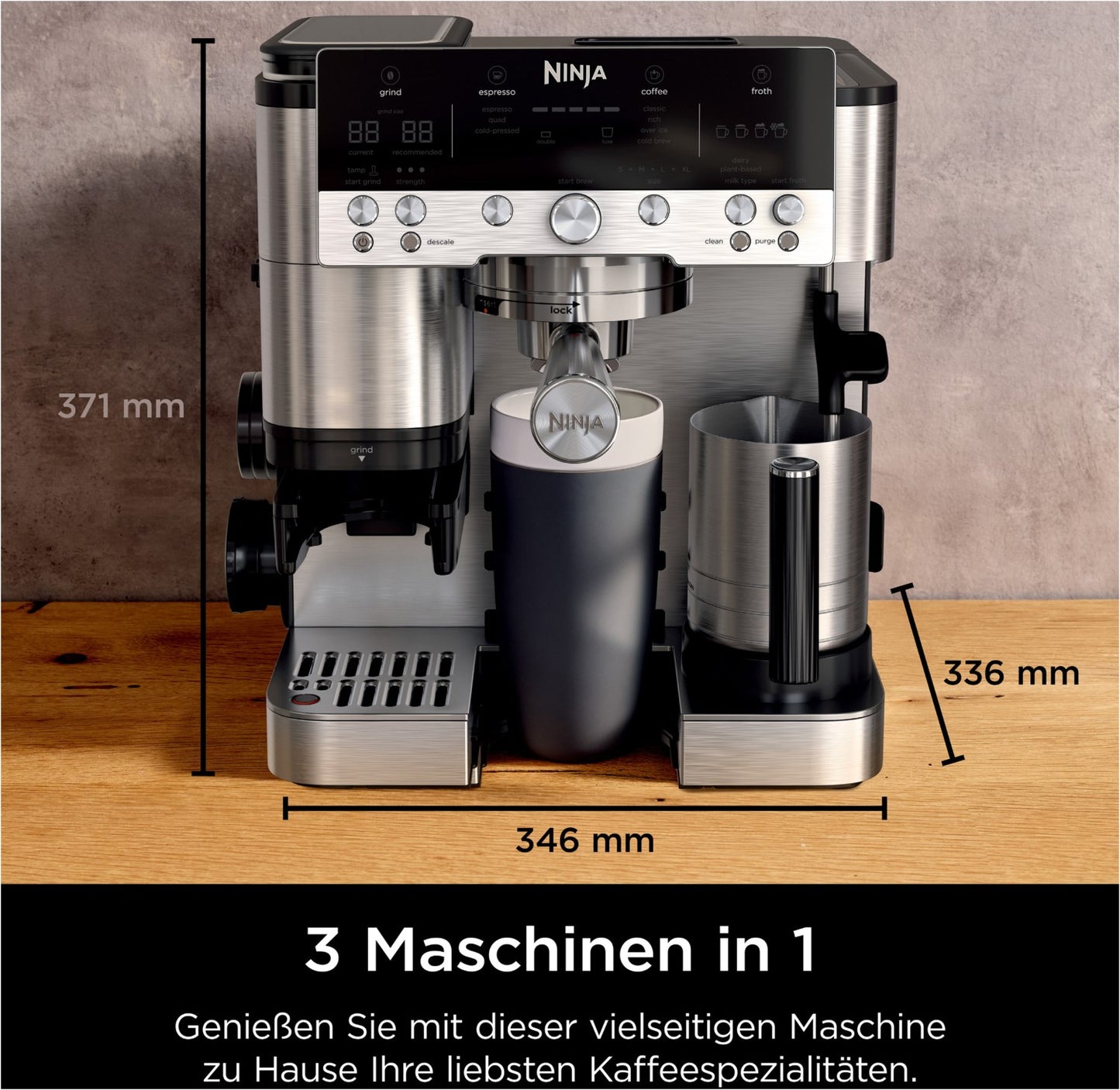 NINJA ES601EU Siebträgermaschine schwarz/edelstahl