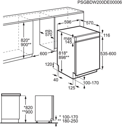 AEG Favorit FUS6491XZM Unterbau-Geschirrspüler 60 cm edelstahl / C