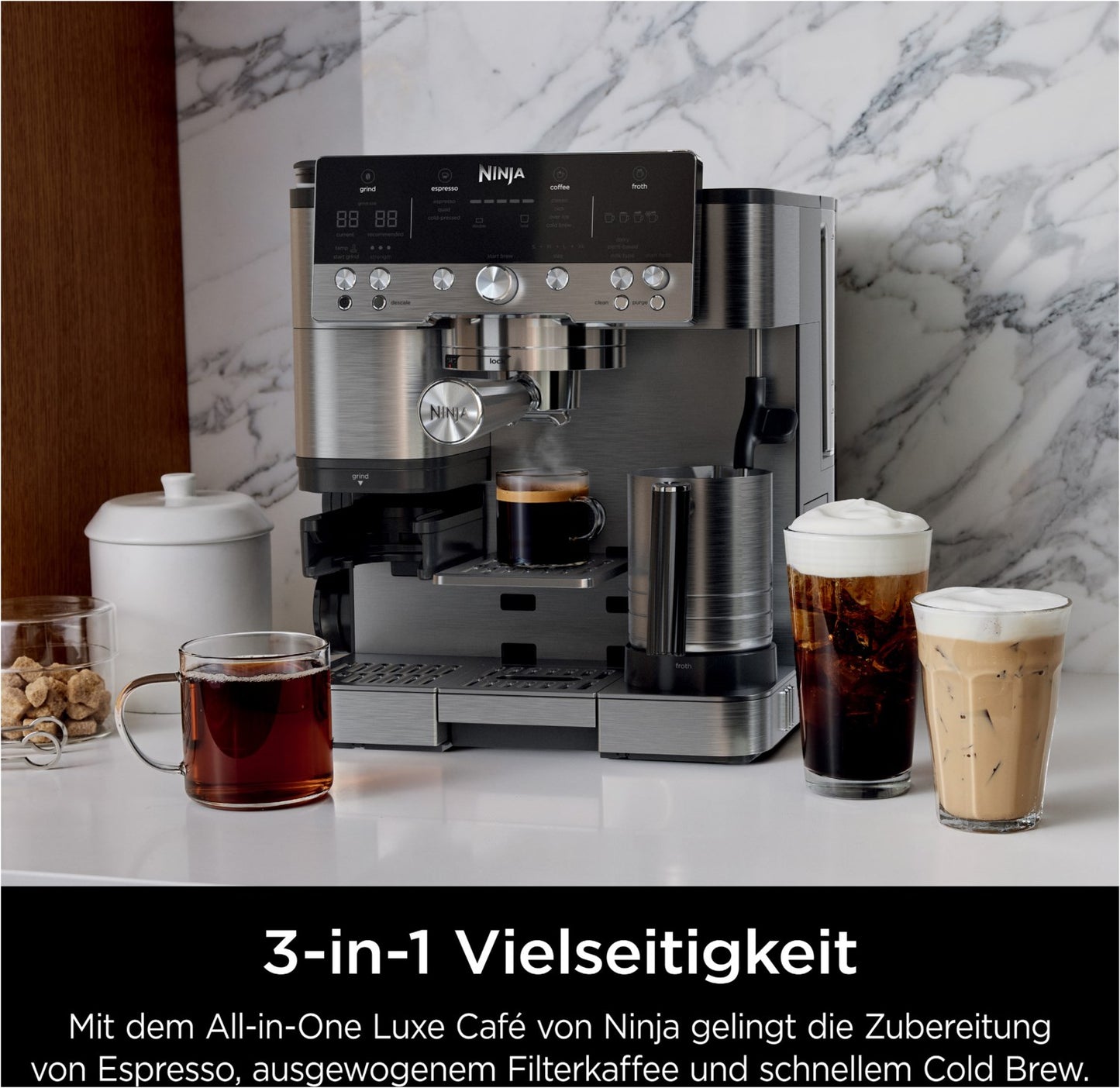 NINJA ES601EU Siebträgermaschine schwarz/edelstahl