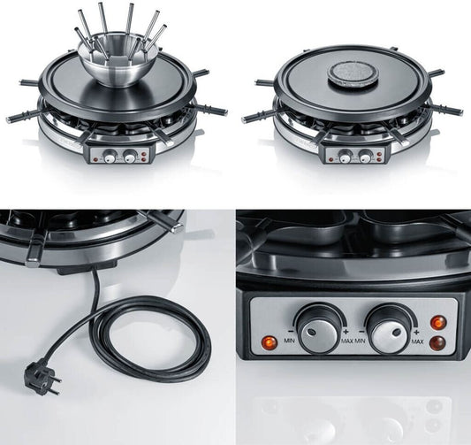 SEVERIN RG 2348 Raclette-Fondue-Set edelstahl